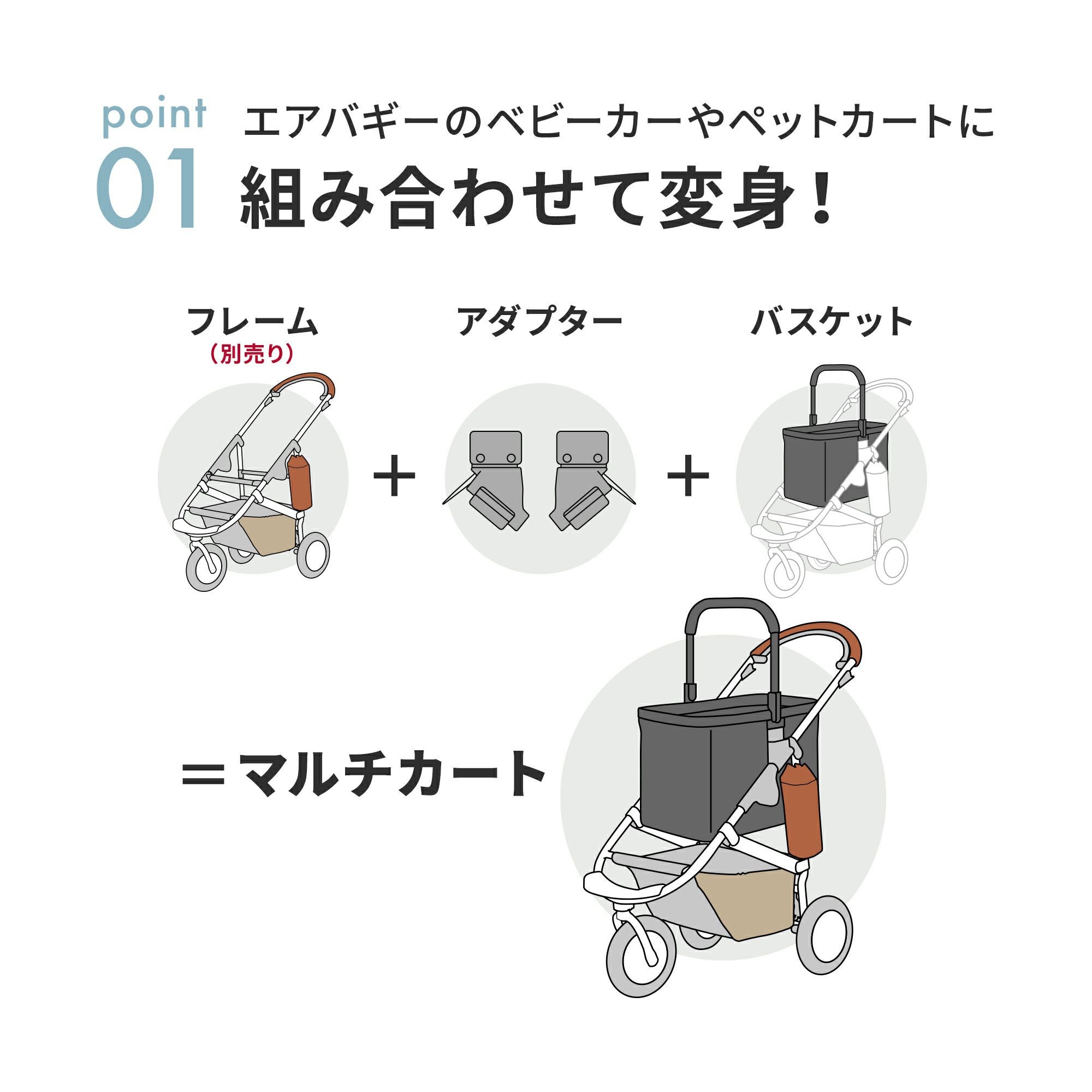 エアバギー マルチバスケット バスケット部分＋アダプター 2点セット